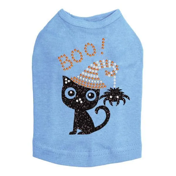 Cat With Spider Hat Rhinestone Dog Tank