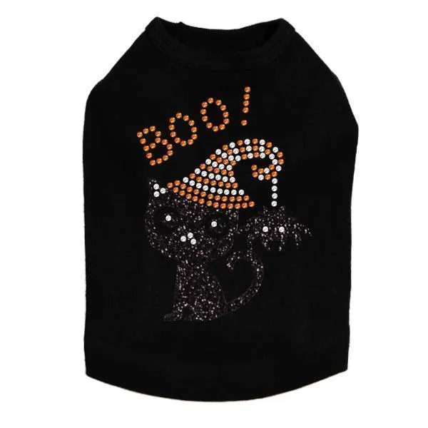 Cat With Spider Hat Rhinestone Dog Tank