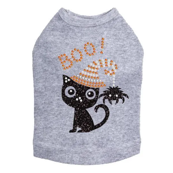 Cat With Spider Hat Rhinestone Dog Tank