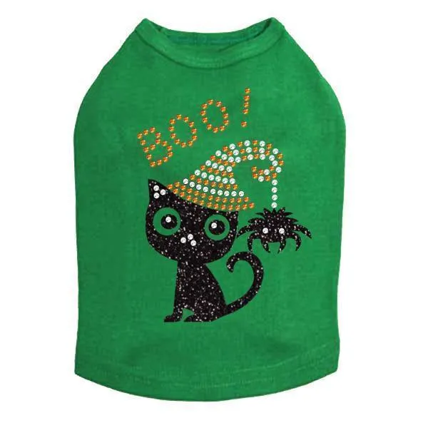 Cat With Spider Hat Rhinestone Dog Tank