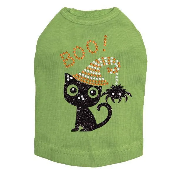 Cat With Spider Hat Rhinestone Dog Tank