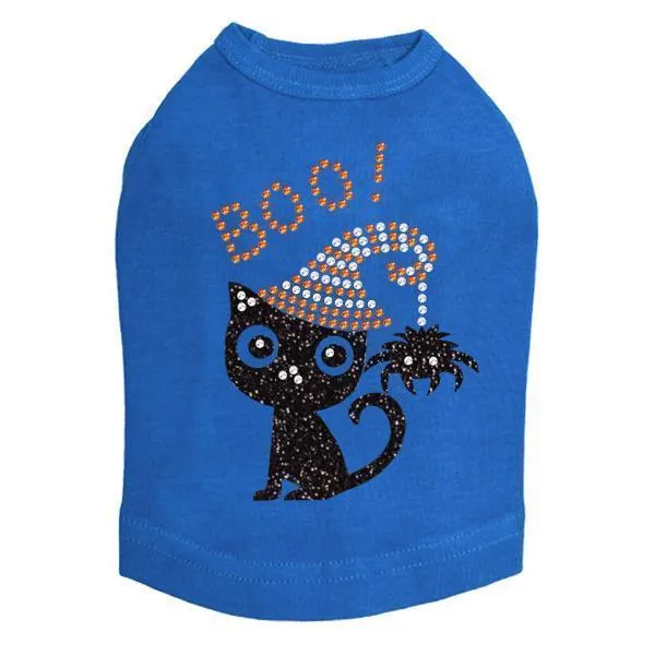 Cat With Spider Hat Rhinestone Dog Tank