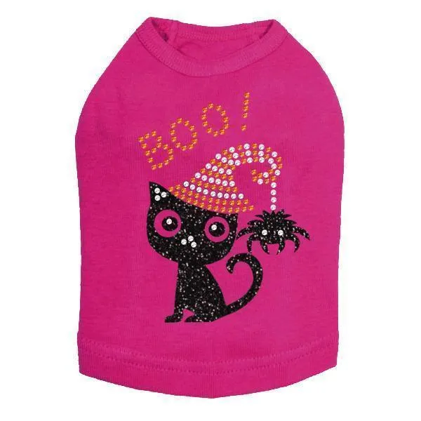 Cat With Spider Hat Rhinestone Dog Tank