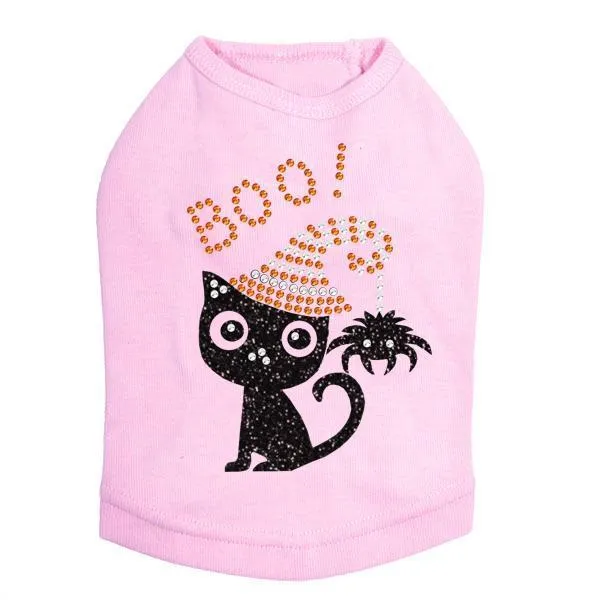 Cat With Spider Hat Rhinestone Dog Tank