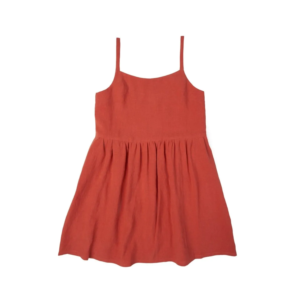 Central Standard Linen Gathered Dress (Paprika)