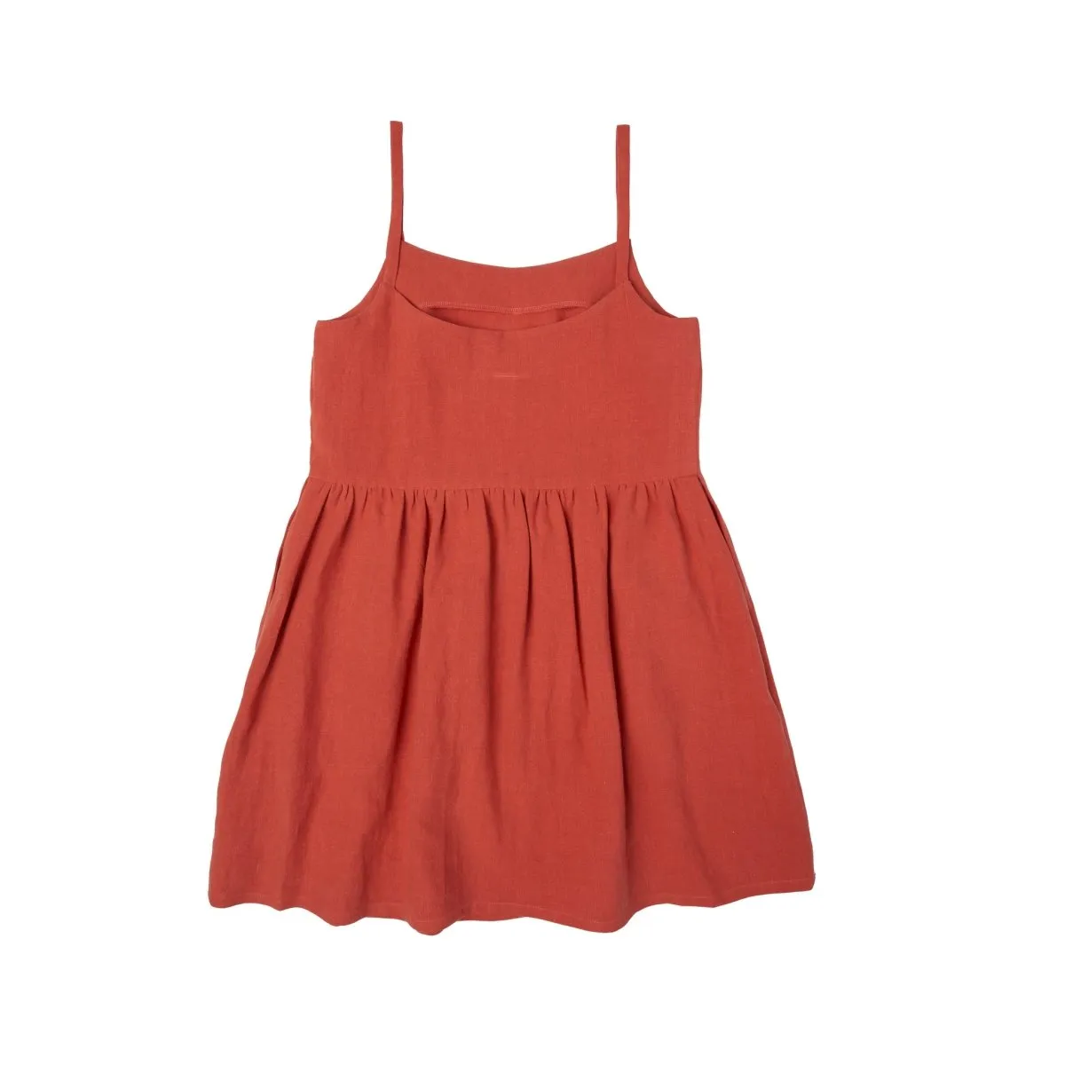 Central Standard Linen Gathered Dress (Paprika)