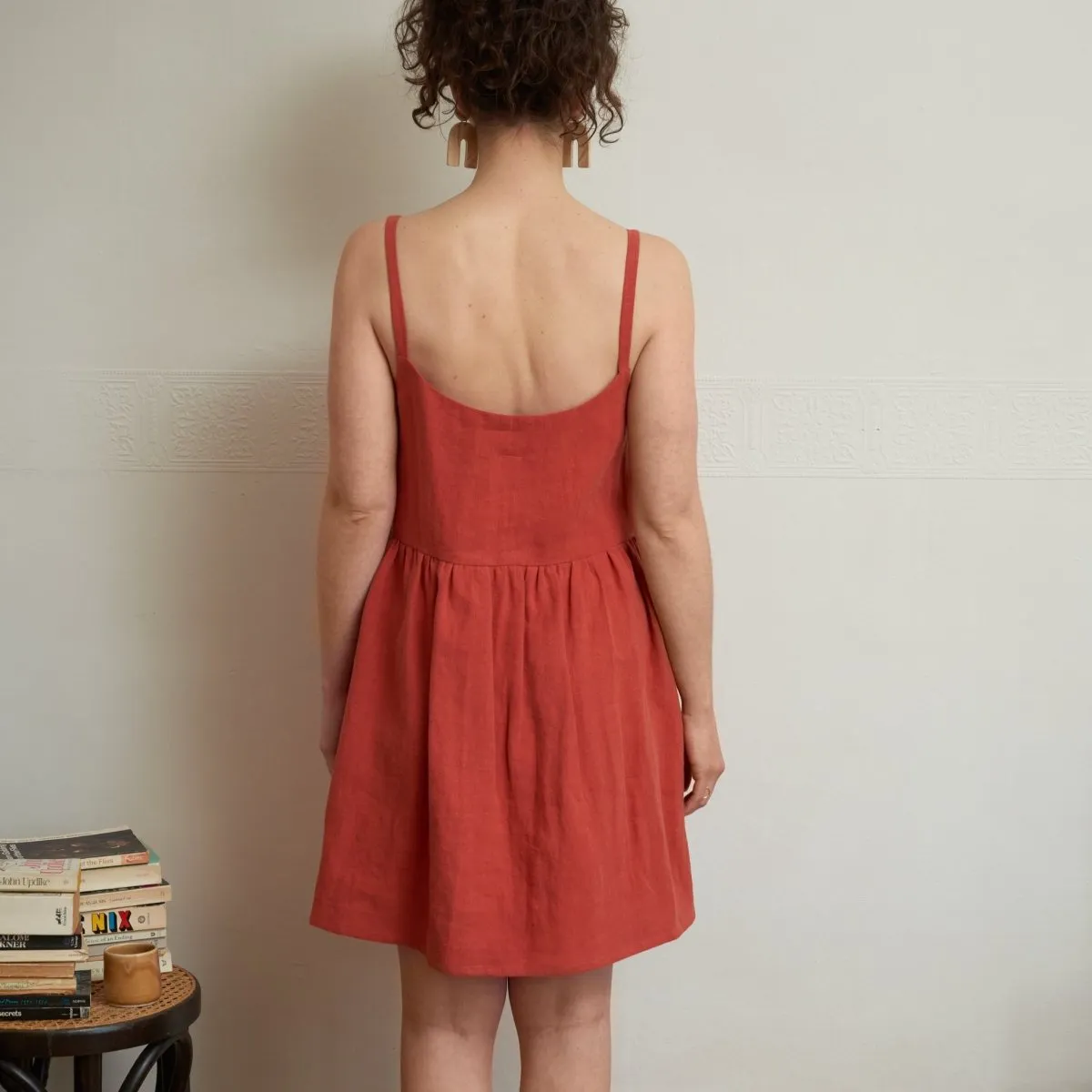 Central Standard Linen Gathered Dress (Paprika)