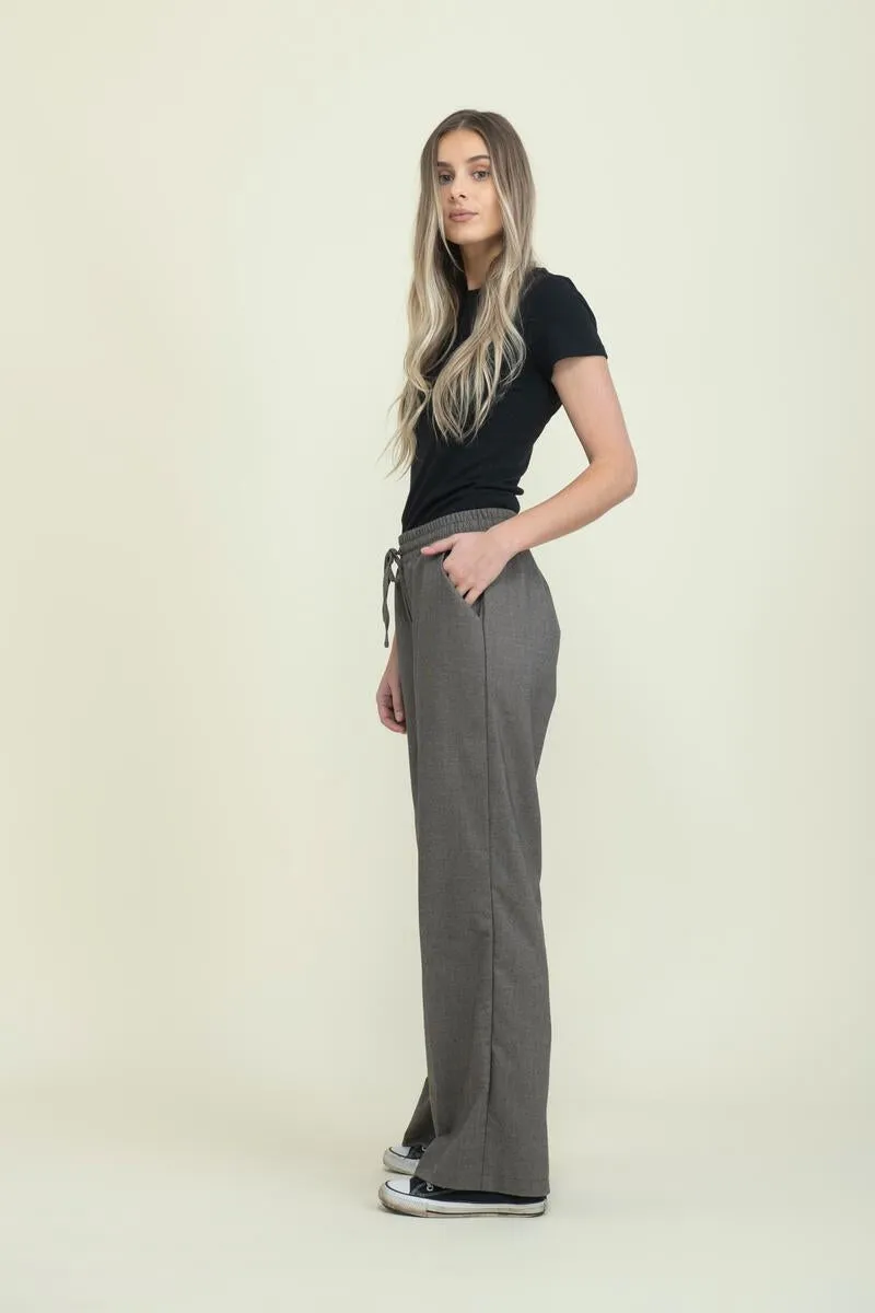 Chloe Wide Leg Pant- Flecked Tweed