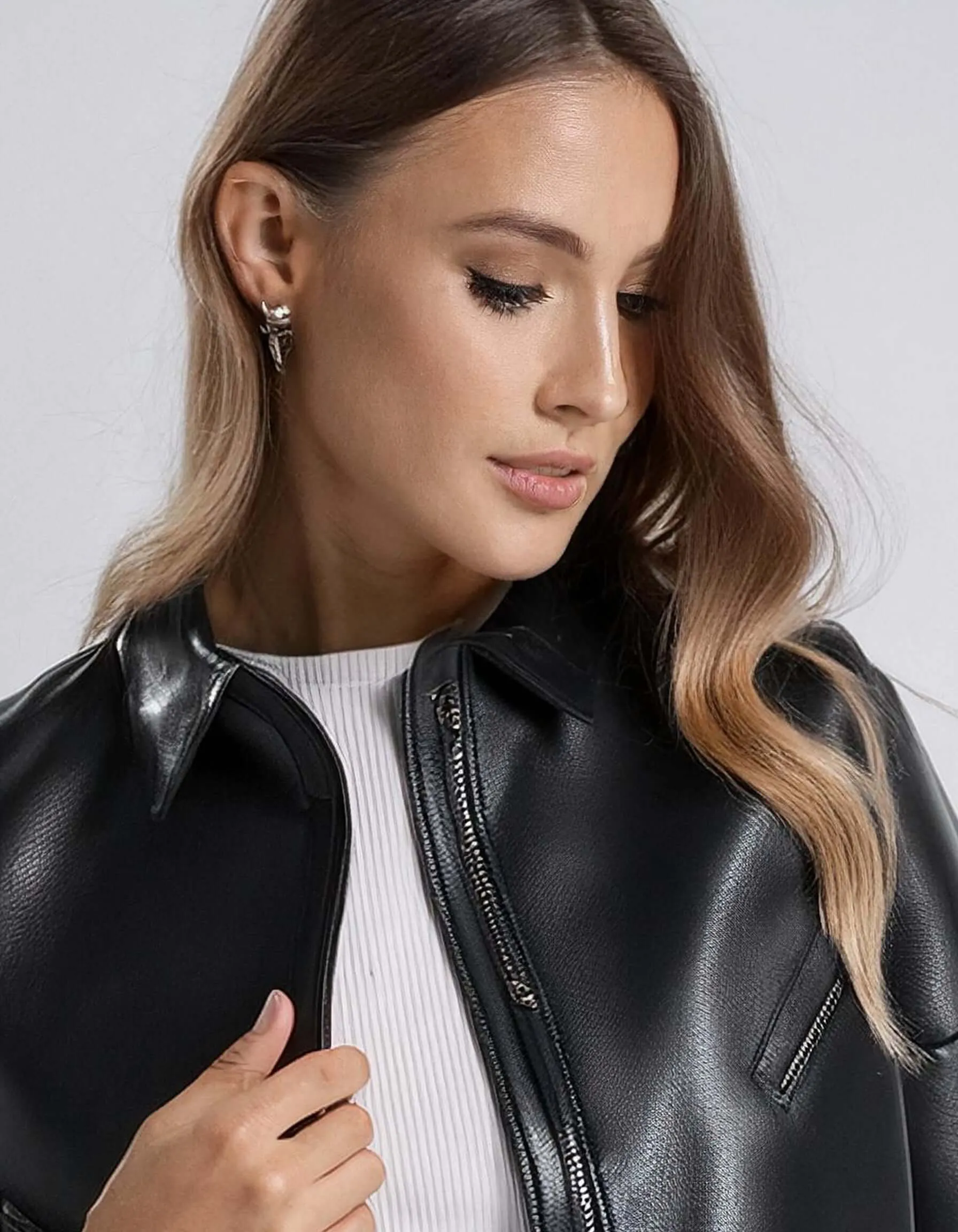 Classic Black Crop Leather Jacket