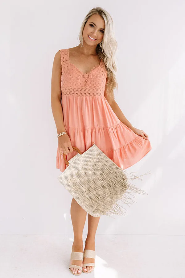 Cocktails In Caicos Crochet Dress In Peach