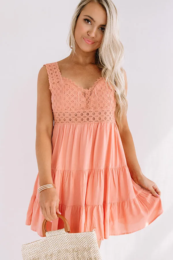 Cocktails In Caicos Crochet Dress In Peach