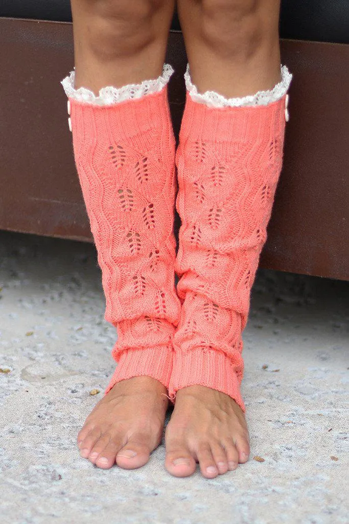 Coral Knit Leg Warmers