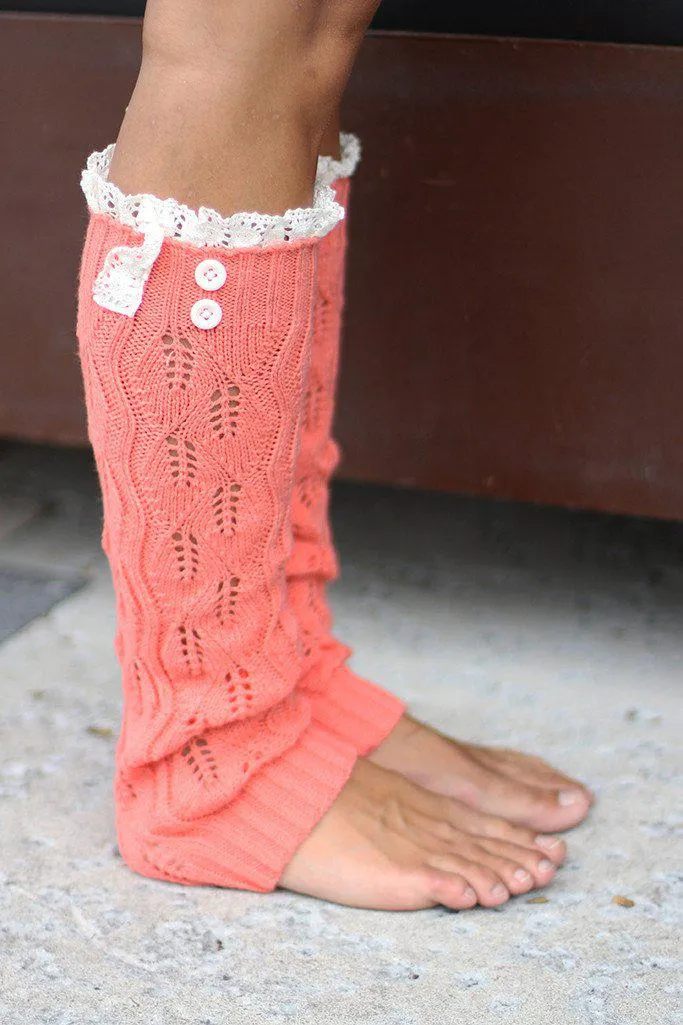 Coral Knit Leg Warmers