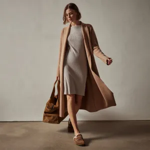 Cotton Cashmere Bateau Dress - Toast