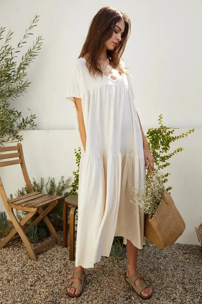 Cotton Jersey Tunic Maxi Dress