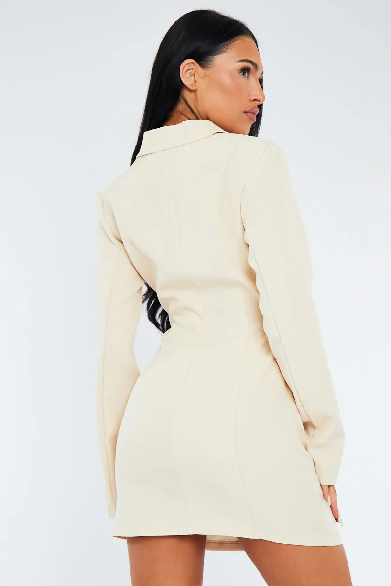 Cream Cut Out Blazer Dress - Braydee