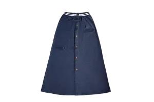 Crew Kids Blue Denim Button Down Maxi Skirt