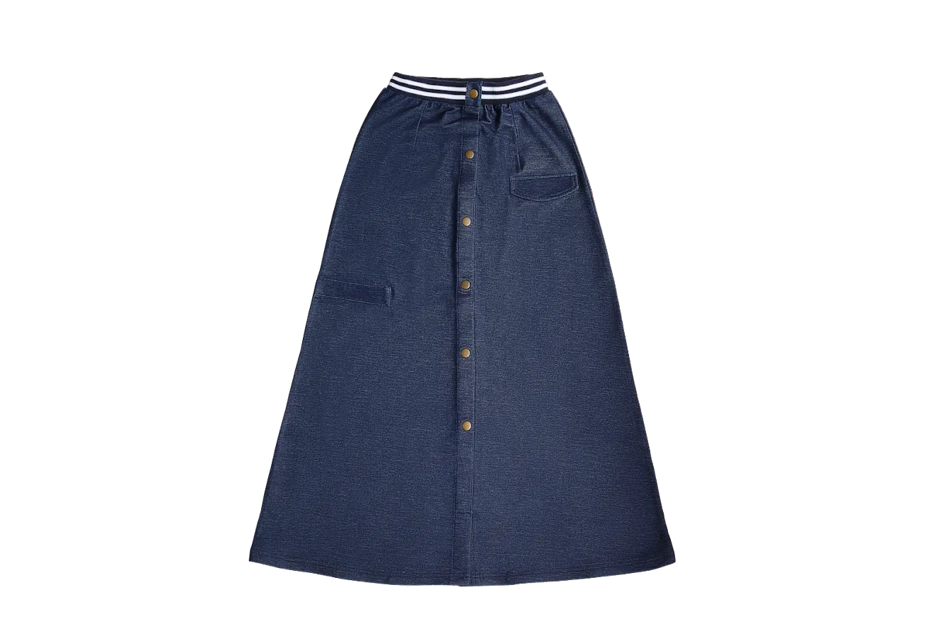 Crew Kids Blue Denim Button Down Maxi Skirt