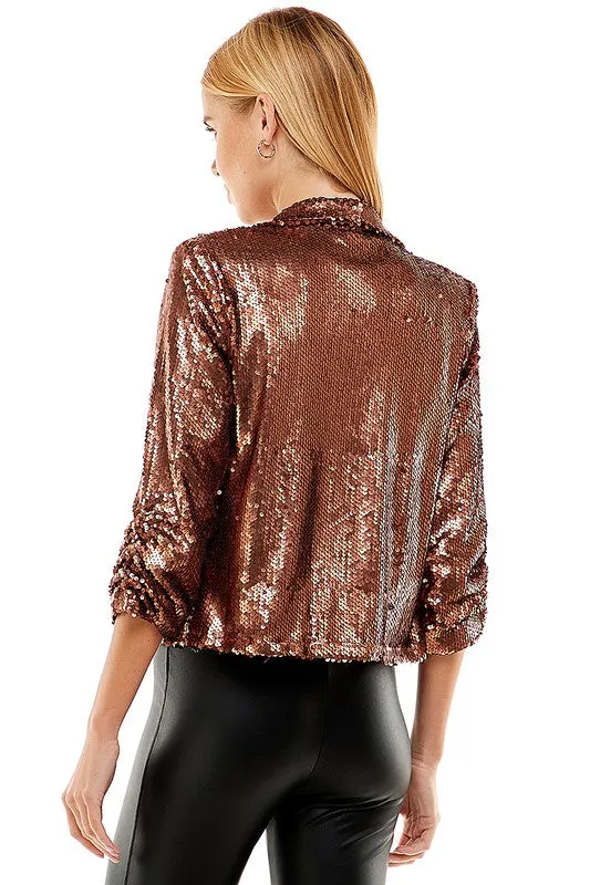 Cropped Sequin Blazer