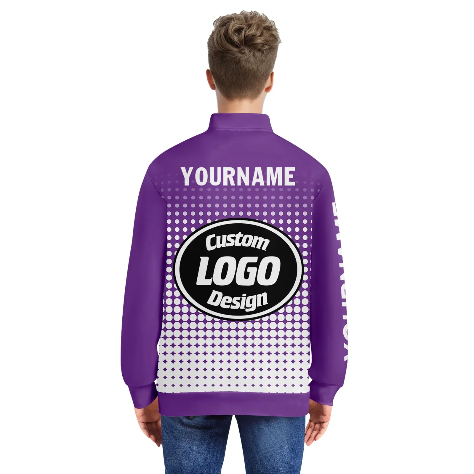 Custom Jacket Bomber Full-Snap Varsity Letterman Personalized Jacket PR092-D020346-12