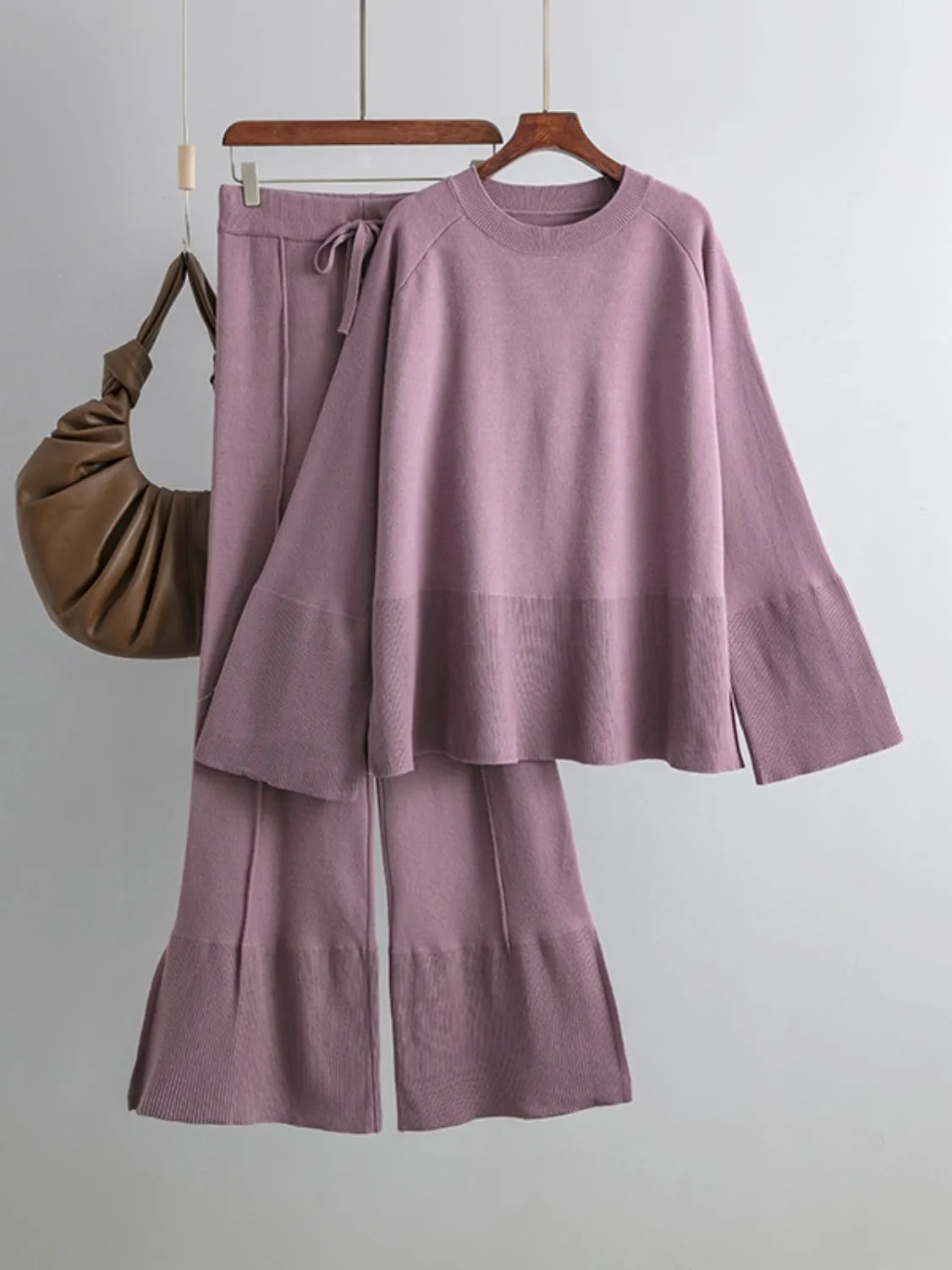 Cute Two Piece Loungewear Comfy Top and Drawstring Pants Sweater Set