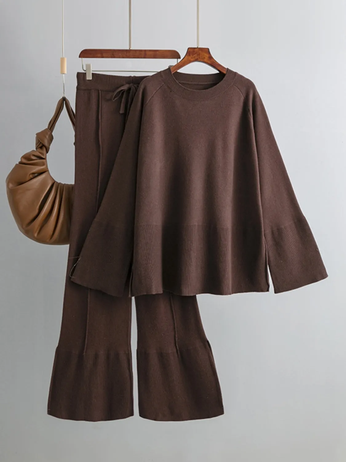 Cute Two Piece Loungewear Comfy Top and Drawstring Pants Sweater Set