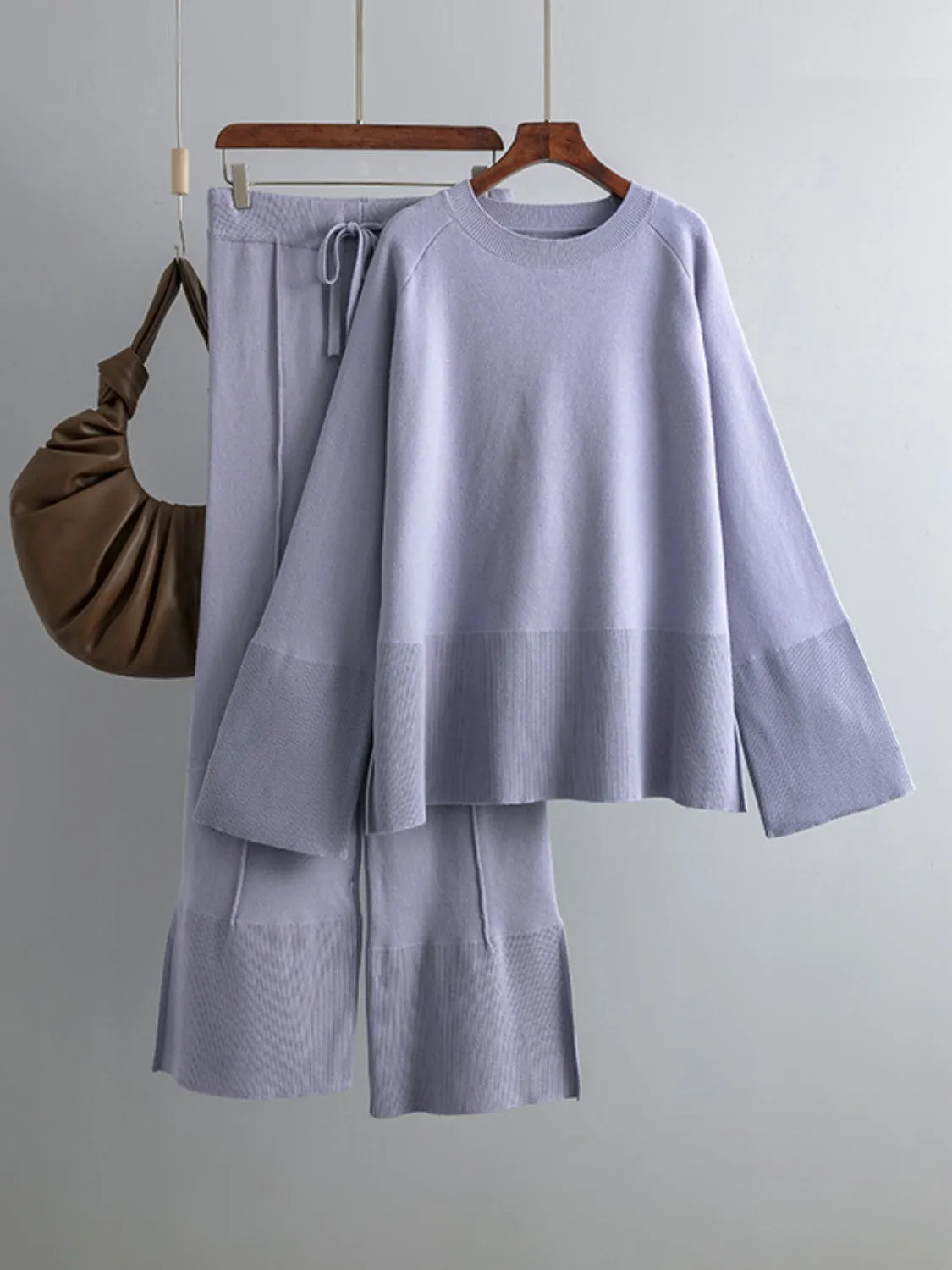 Cute Two Piece Loungewear Comfy Top and Drawstring Pants Sweater Set