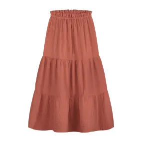 daily brat mio maxi skirt rusty red