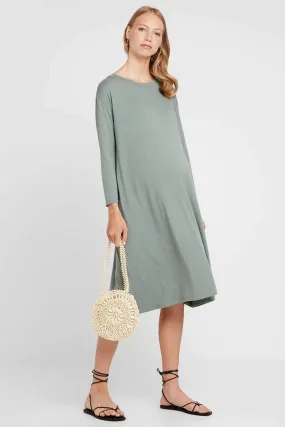 Dany Long Sleeve Bamboo Cotton Dress Olive Green