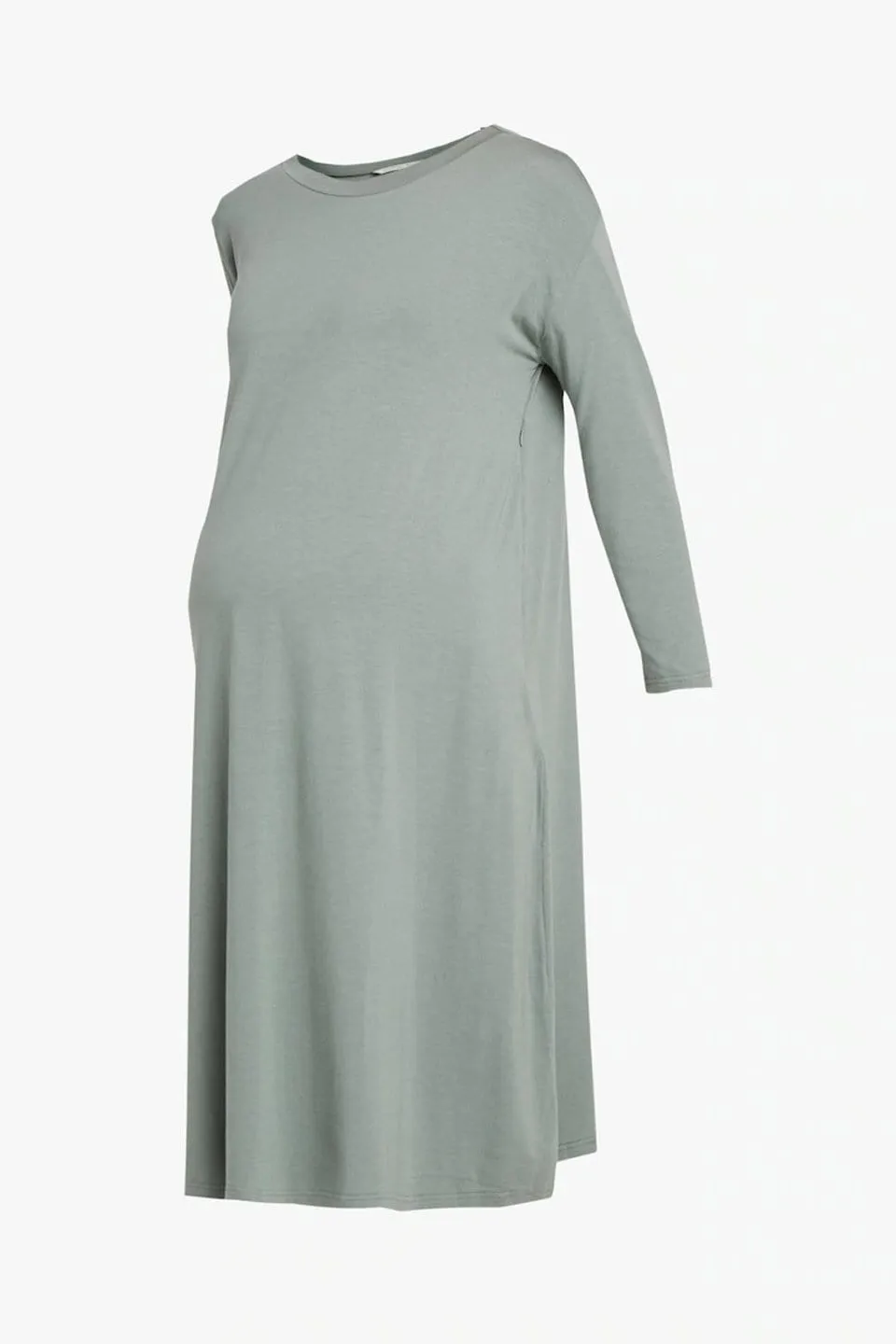 Dany Long Sleeve Bamboo Cotton Dress Olive Green