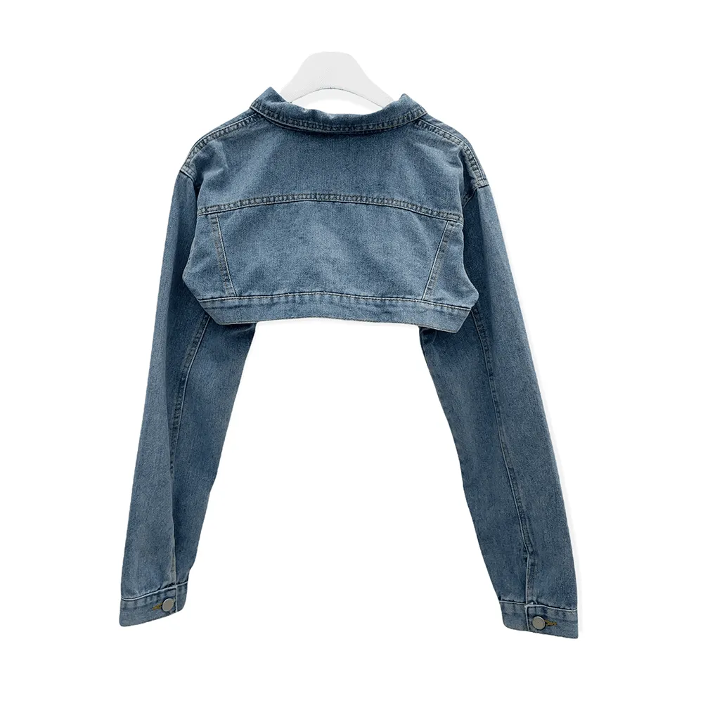 Denim Cropped Bolero Jacket C2701