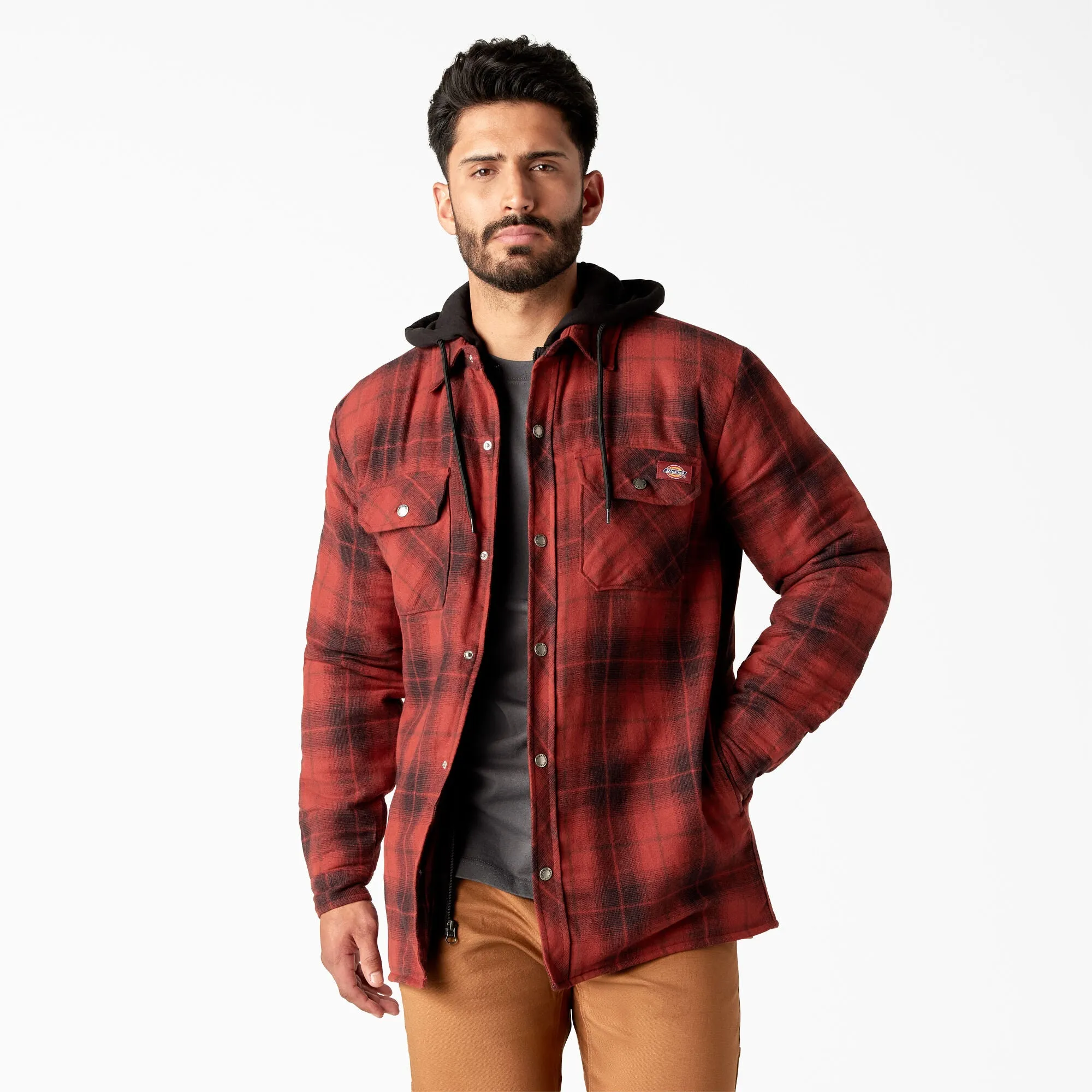 Dickies Water Repellent Flannel Hooded Shirt Jacket - Mens