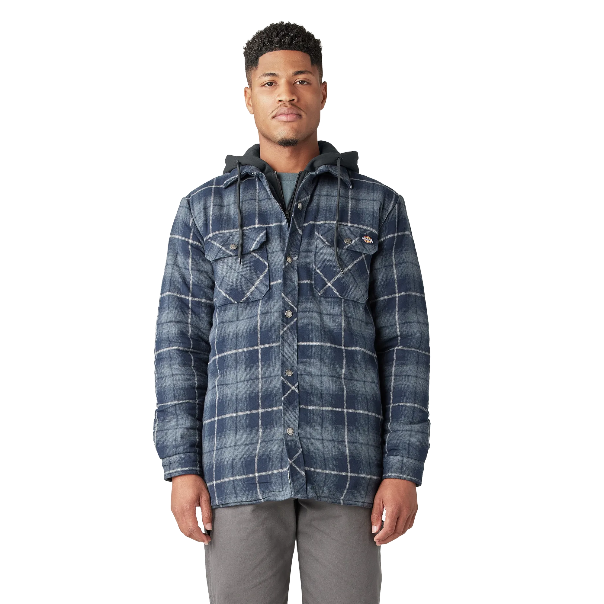 Dickies Water Repellent Flannel Hooded Shirt Jacket - Mens