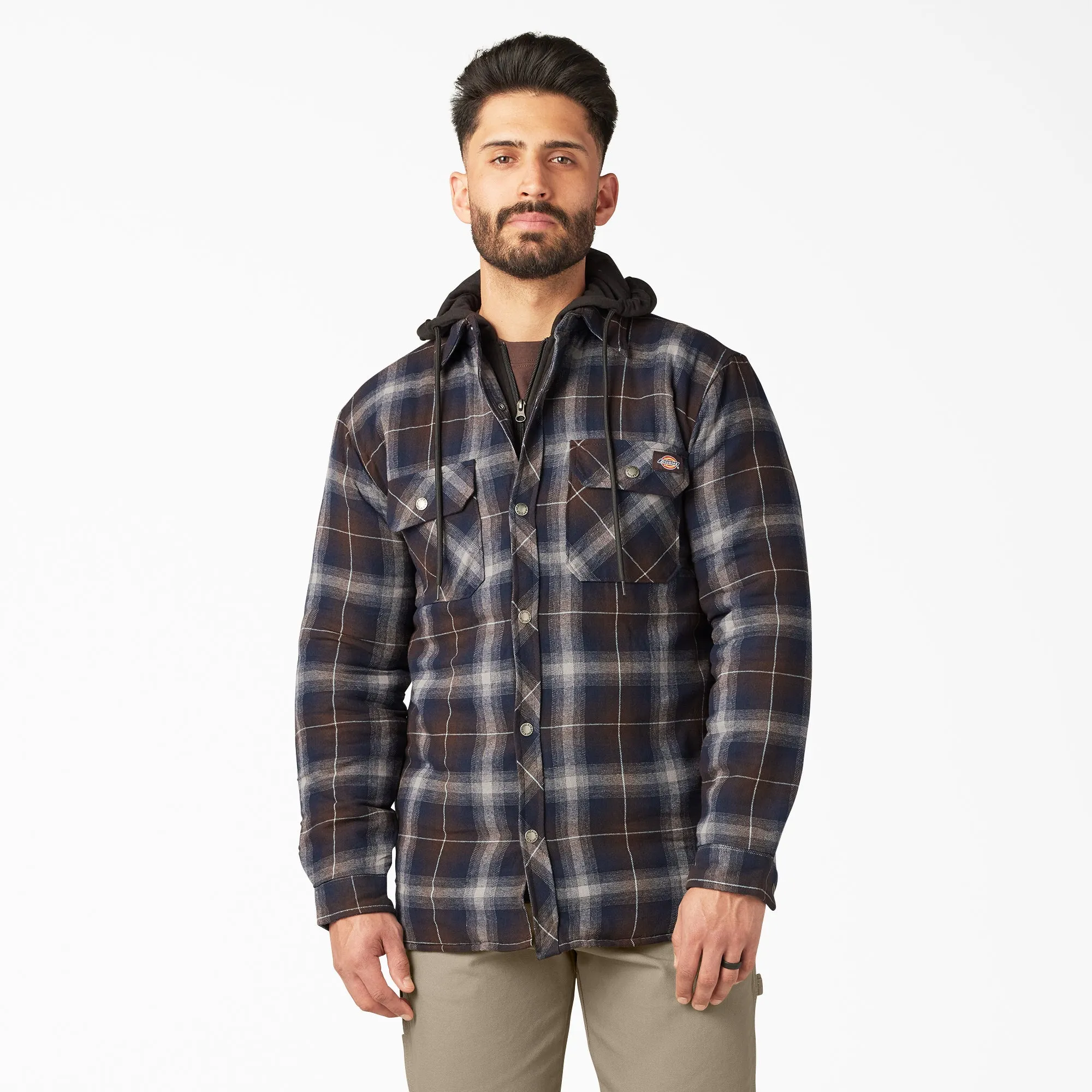 Dickies Water Repellent Flannel Hooded Shirt Jacket - Mens