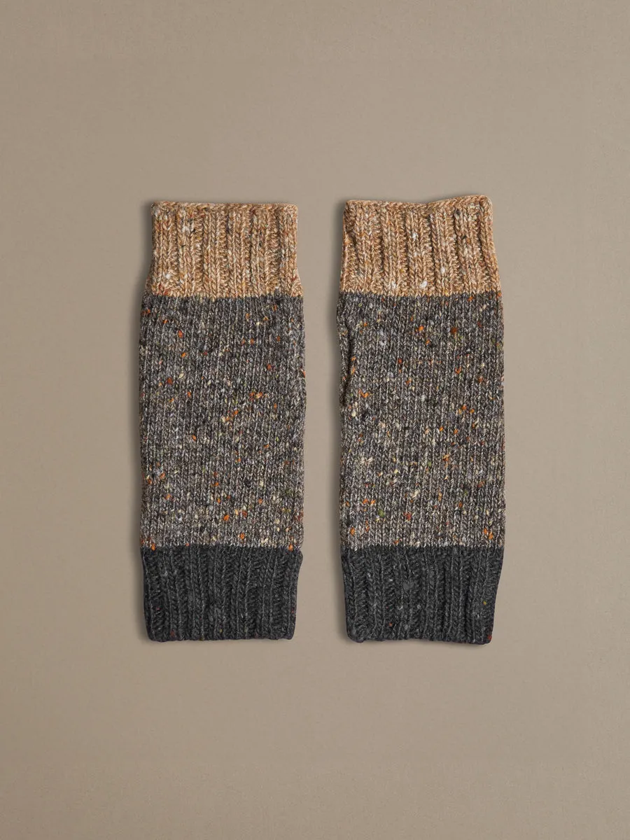 Donegal Wool Wrist Warmers | Grey Fleck