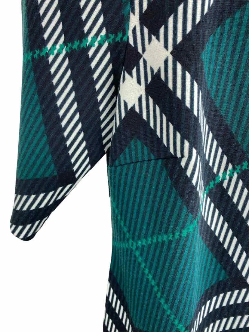 Eliza J, Women's Plaid Shift Dress, Green/Black, Size 6