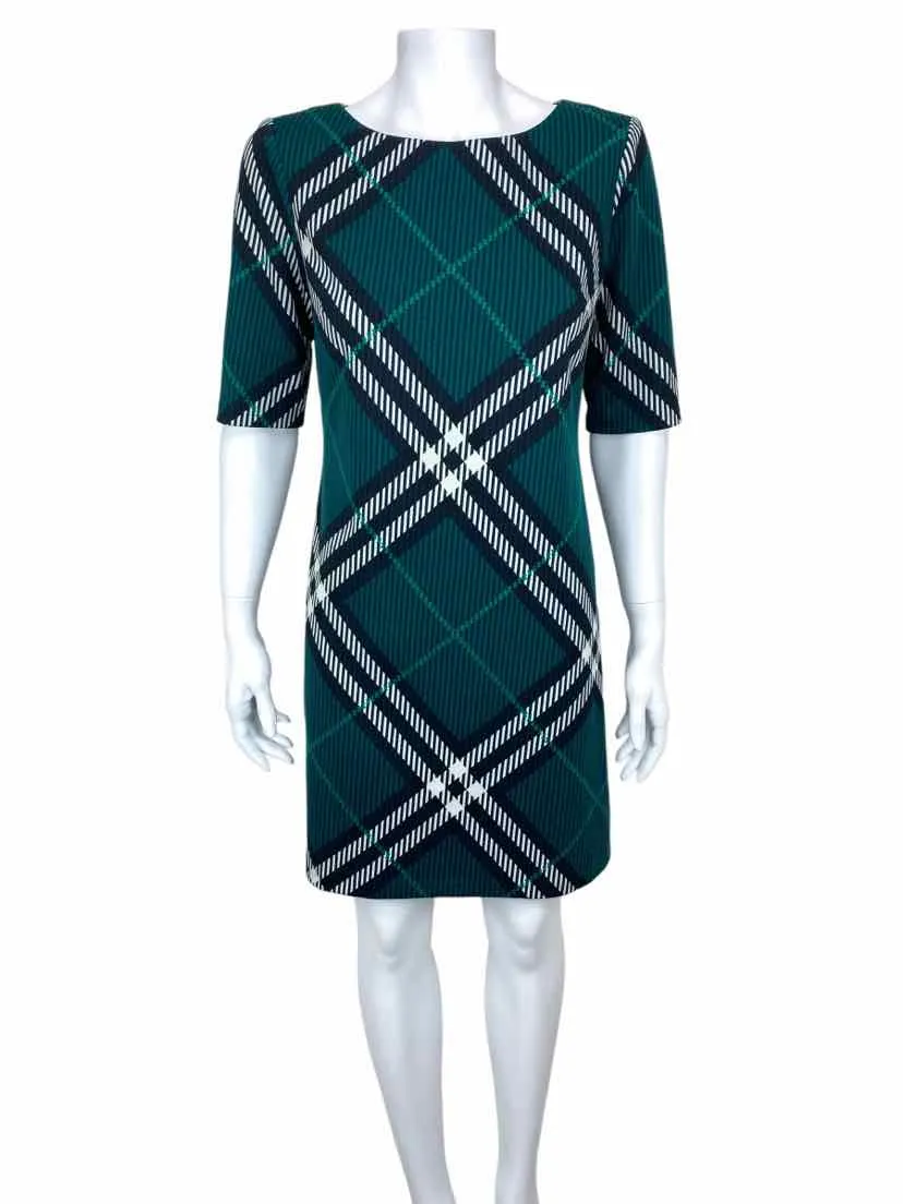 Eliza J, Women's Plaid Shift Dress, Green/Black, Size 6