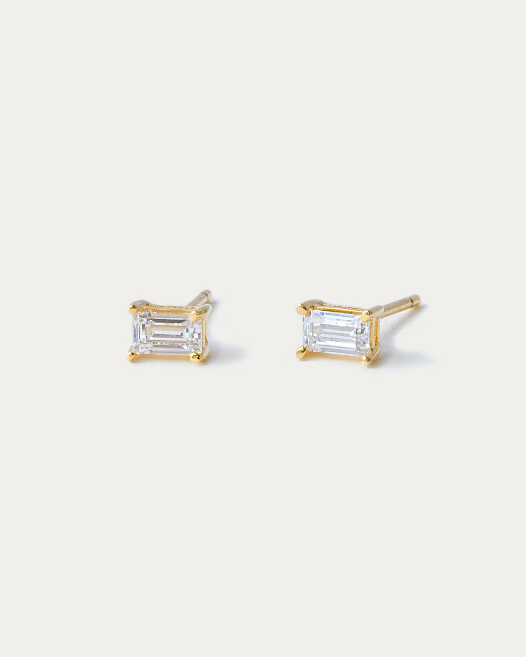 Emerald Cut Stud Earrings