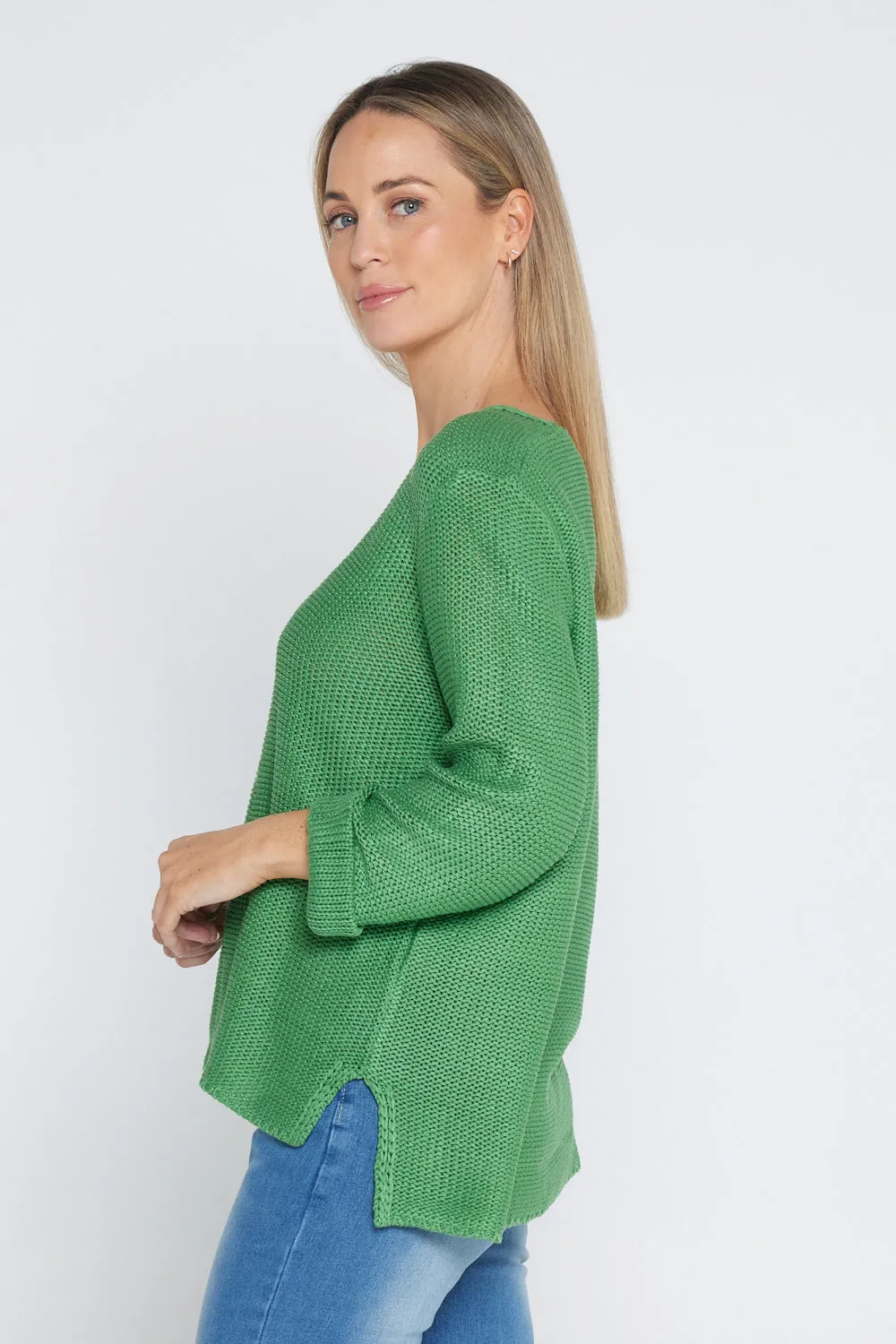 Emmy Cotton Knit Jumper - Apple Green