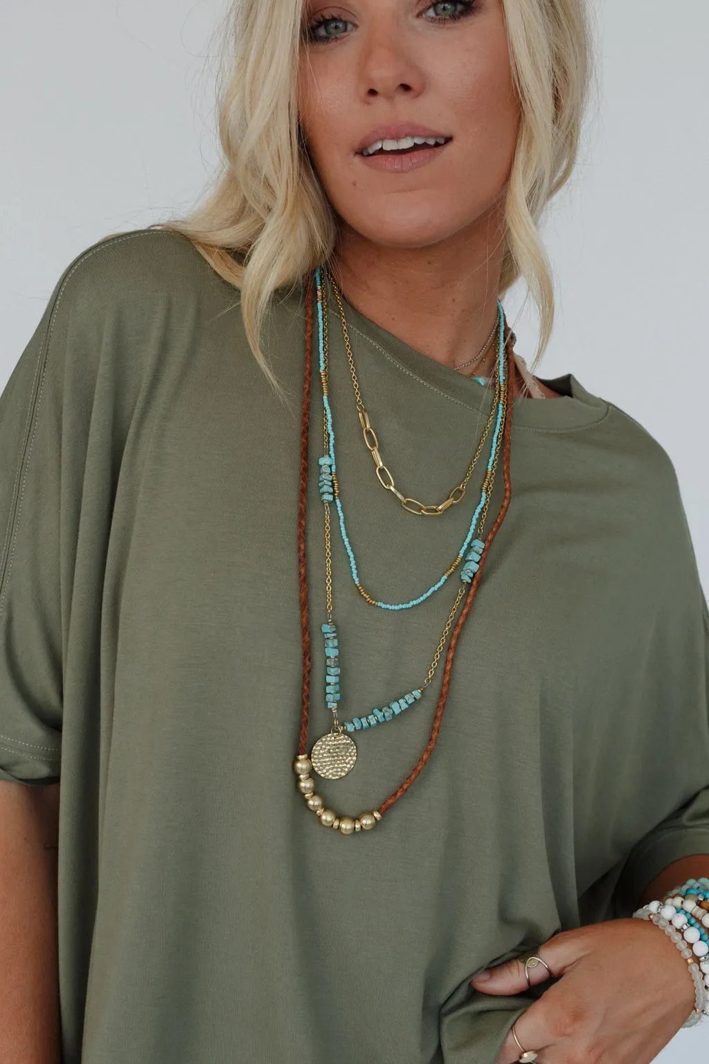 Enchanted Earth Layered Necklace - Turquoise