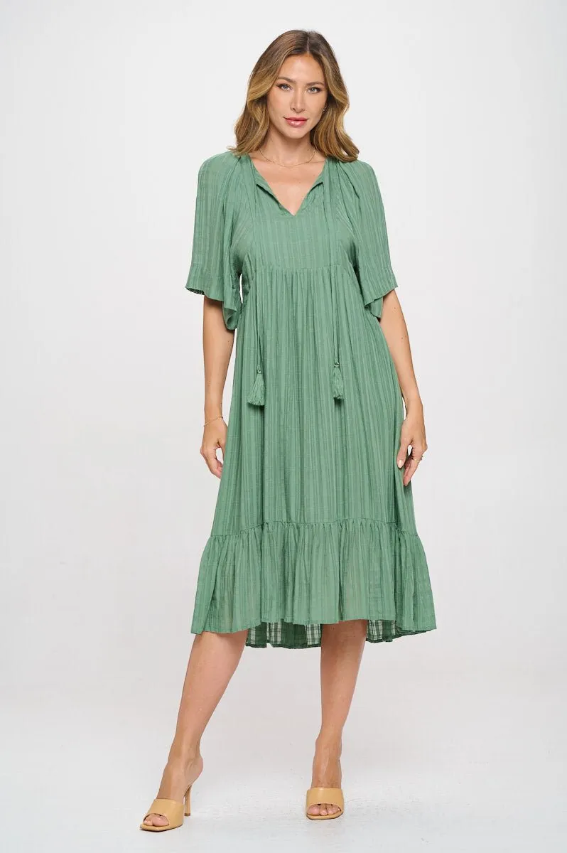 Everly Flowy Tiered Dress with Tassels