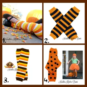 Fall, Harvest, Halloween Baby Toddler Leg Warmers