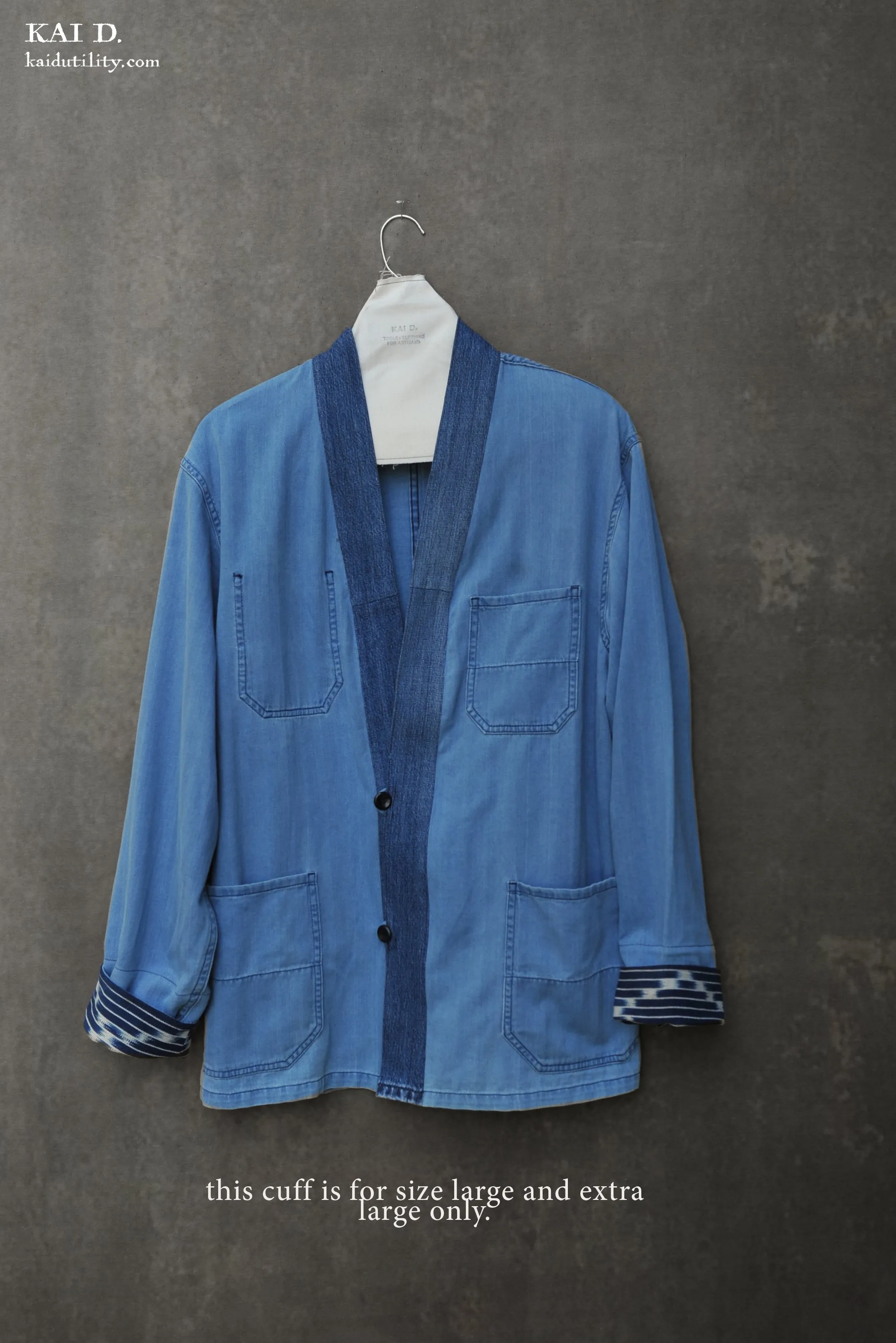 Farmhand Kimono Jacket - Faded Indigo - M, L