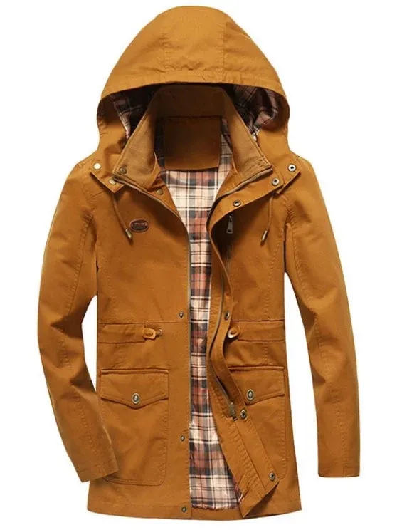 Fashion Drawstring Hooded Field Jacket