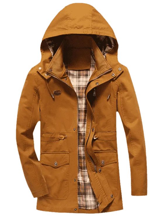 Fashion Drawstring Hooded Field Jacket