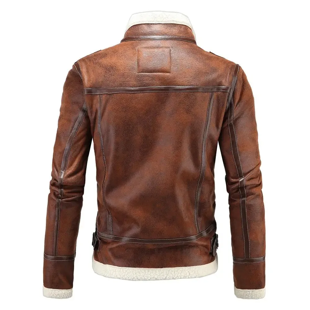 Fashion Game Costumes Men's One Jacket Winter Jacket Thick Thermal Warm Stand Collar Men Leather Coat