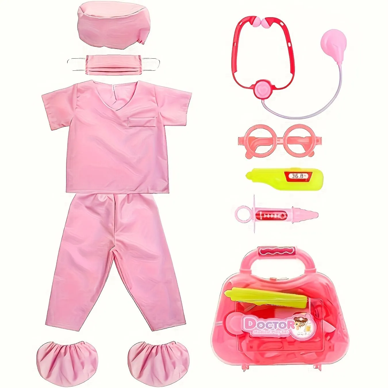 Fashionable Outfit Dress Up Set with Kids Medical Toys