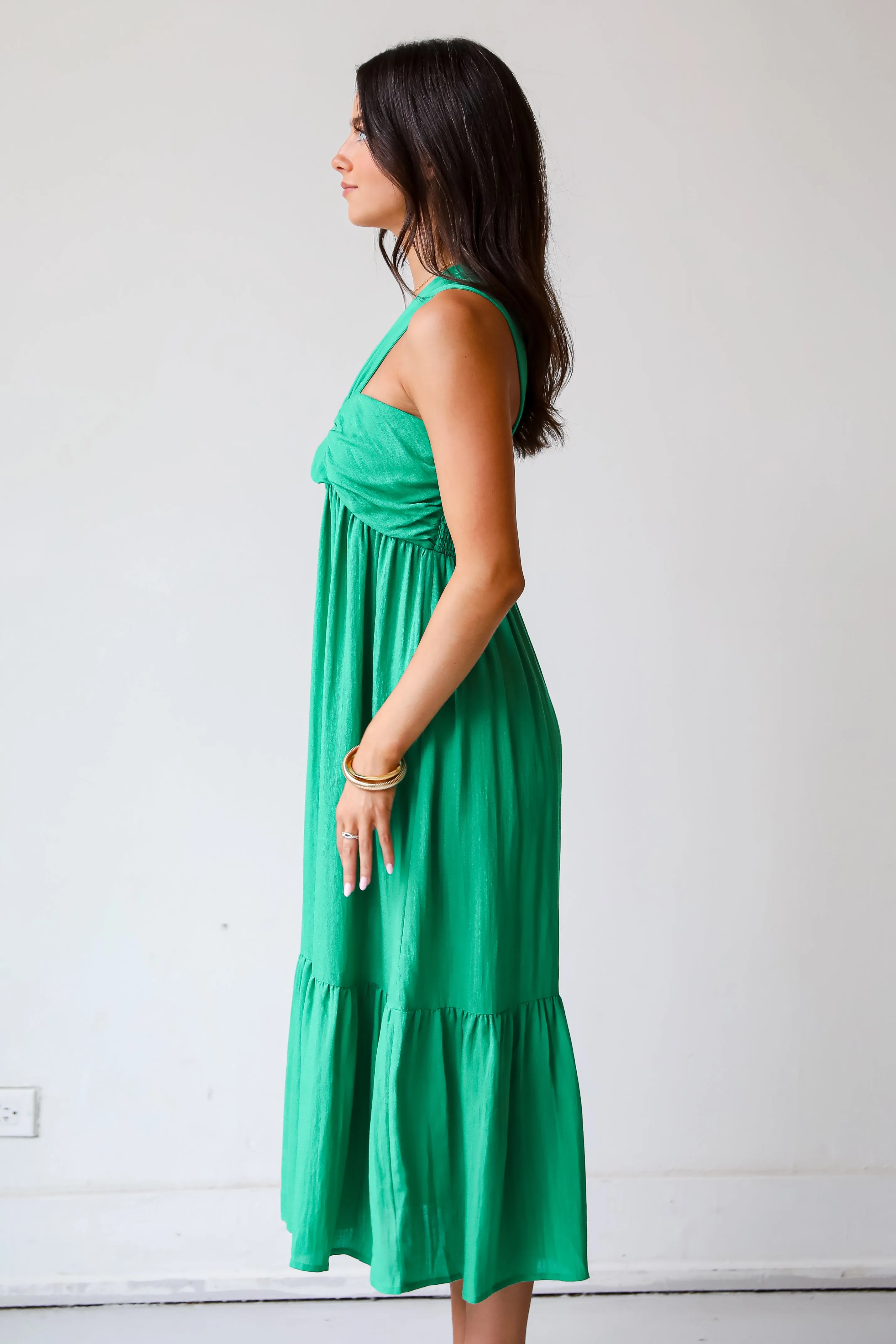 FINAL SALE - Abundance Of Love Kelly Green Midi Dress