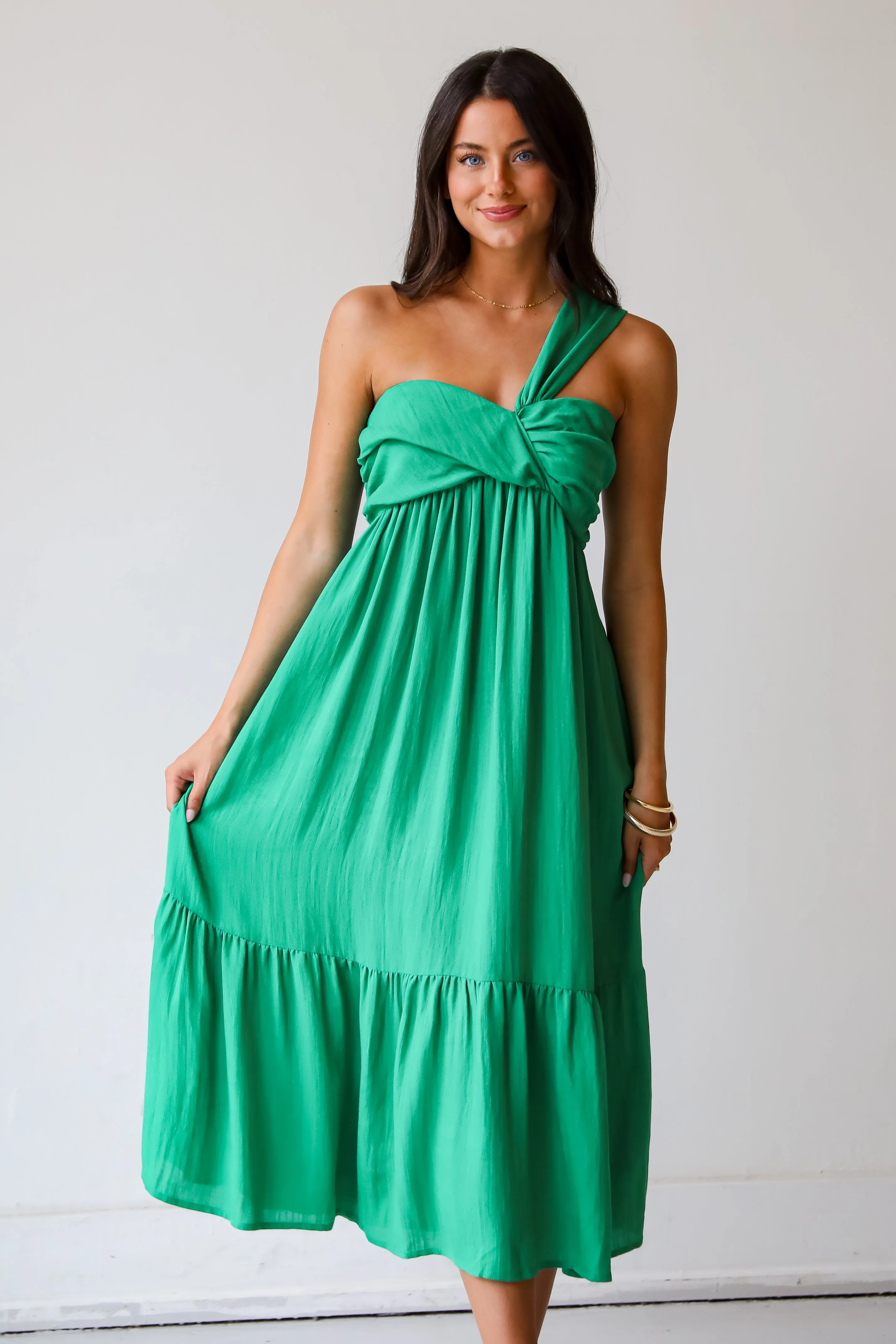 FINAL SALE - Abundance Of Love Kelly Green Midi Dress