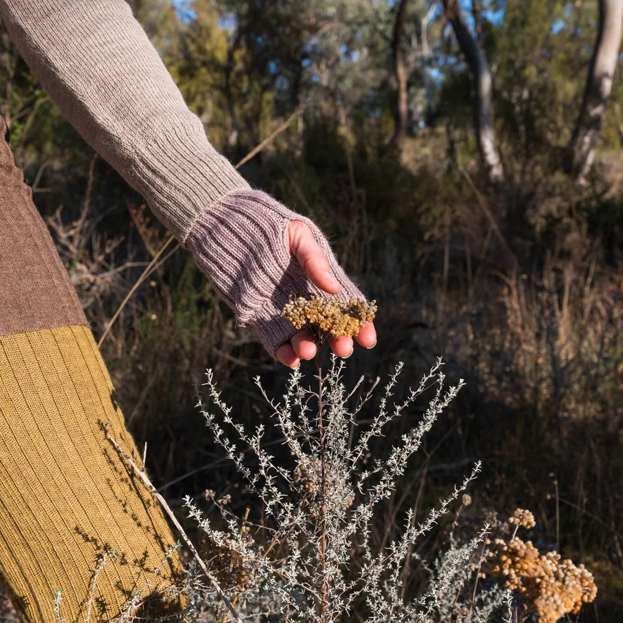 Fingerless Mits - Alpaca Rib (Adults)